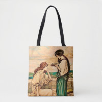 Art Nouveau Frauen beim Lesen am Meer im Vintage-S