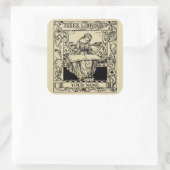 Art Nouveau Frauen lesen Buch Ex Libris Quadratischer Aufkleber (Tasche)