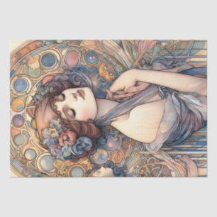 Art Nouveau Frauen Seidenpapier für Kunst und Hand