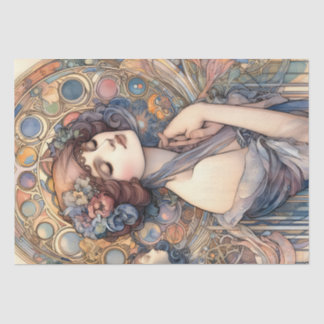 Art Nouveau Frauen Seidenpapier für Kunst und Hand