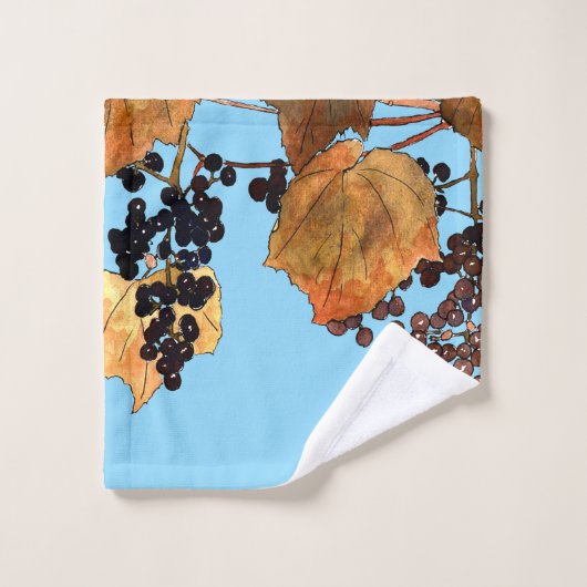 Art Nouveau Frost Trauben Badhandtuch Set (Waschlappen)