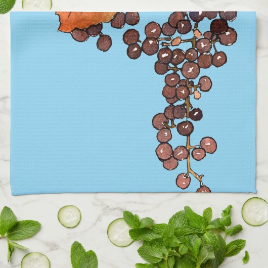 Art Nouveau Frost Trauben Geschirrtuch (Gefaltet)