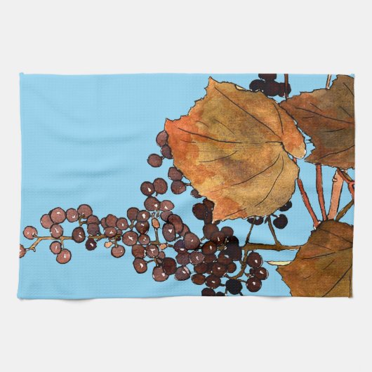 Art Nouveau Frost Trauben Geschirrtuch (Horizontal)
