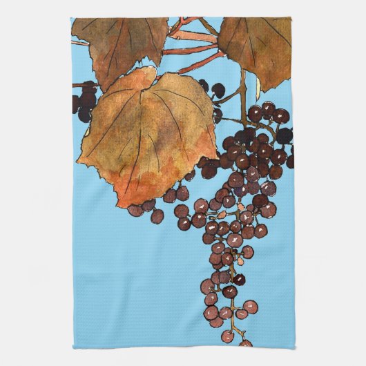 Art Nouveau Frost Trauben Geschirrtuch (Vertikal)