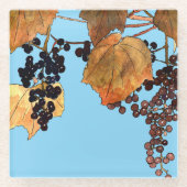 Art Nouveau Frost Trauben Glasuntersetzer (Vorderseite)