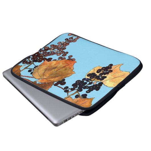 Art Nouveau Frost Trauben Laptopschutzhülle (Vorne Knopf)