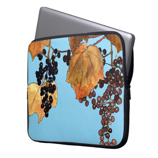 Art Nouveau Frost Trauben Laptopschutzhülle (Vorderseite Links)