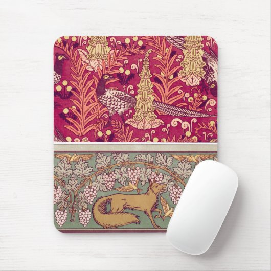 Art Nouveau Fuchs Fasan Foxglove verneuil Mousepad (Mit Mouse)