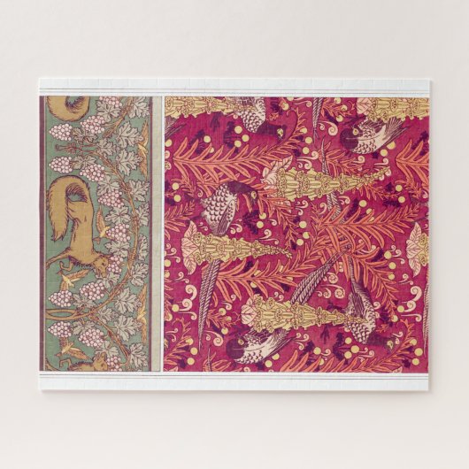Art Nouveau Fuchs Fasan Foxglove verneuil Puzzle (Horizontal)