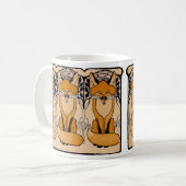 Art Nouveau Füchse Illustration | Waldtiere Kaffeetasse (Vorderseite Links)