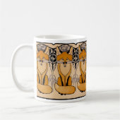 Art Nouveau Füchse Illustration | Waldtiere Kaffeetasse (Links)