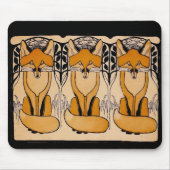 Art Nouveau Füchse Illustration | Waldtiere Mousepad (Vorne)