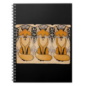 Art Nouveau Füchse Illustration | Waldtiere Notizblock (Vorderseite)