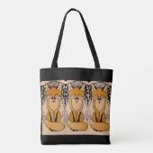 Art Nouveau-Füchse-Illustration | Waldtiere Tasche (Rückseite)
