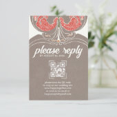 Art Nouveau Fuchsia Elegante UAWG RSVP Karte (Stehend Vorderseite)