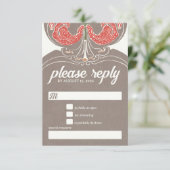 Art Nouveau Fuchsia Elegante UAWG RSVP Karte (Stehend Vorderseite)