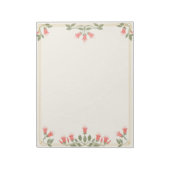 Art Nouveau Fuchsia Floral Border Notepad Notizblock (Rotiert)