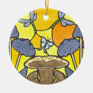 Art Nouveau Fungi Keramik Ornament