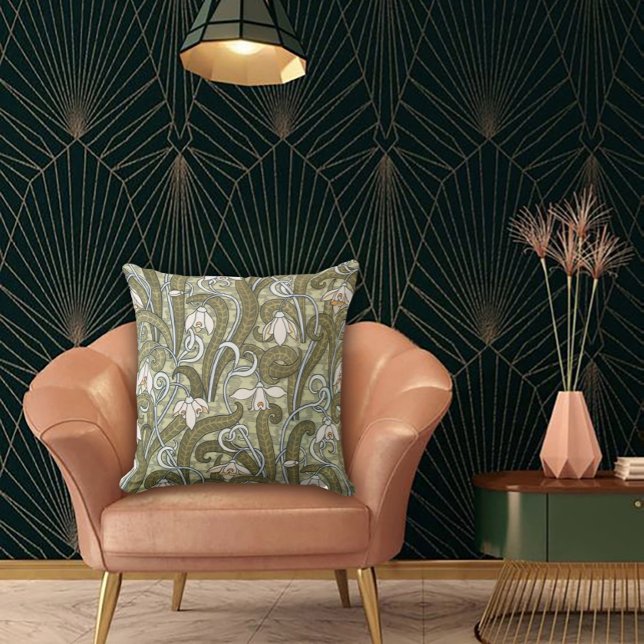 Art Nouveau Garden Muse Design Kissen (Von Creator hochgeladen)