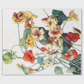Art Nouveau Garden Nasturtium Blume Geschenkpapier (Flach)