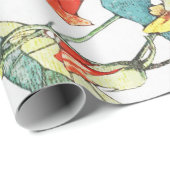 Art Nouveau Garden Nasturtium Blume Geschenkpapier (Rolleneckpunkt)
