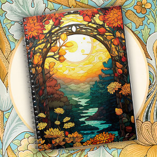 Art Nouveau-Gartenbogen-Szene Notizblock