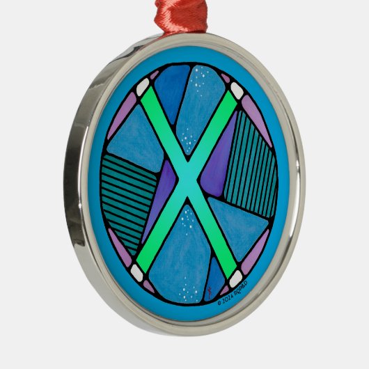 Art Nouveau Gebo Rune of Unity Ornament Aus Metall (Rechts)