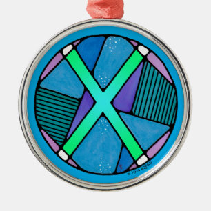 Art Nouveau Gebo Rune of Unity Ornament Aus Metall