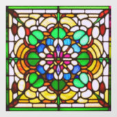 Art Nouveau gefestigte Glas AI Art Window Fensteraufkleber (Blatt)