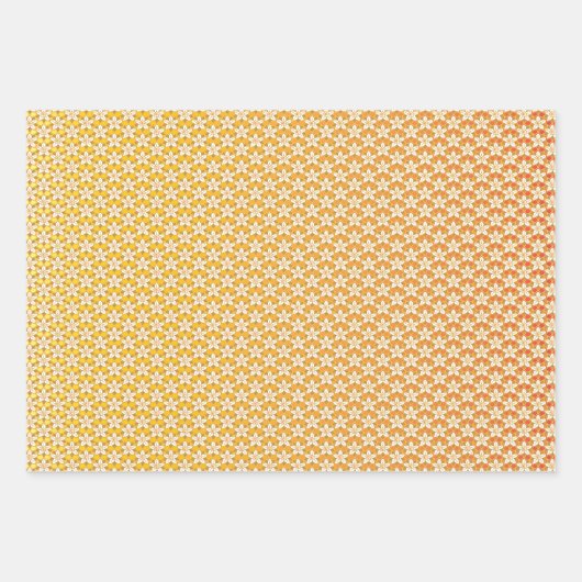 Art Nouveau gelb Jonquil Blumengestapel Damaskus Geschenkpapier Set (Vorderseite)