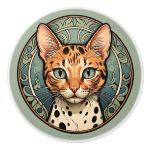 Art Nouveau Gepunktet Chat Keramikknauf