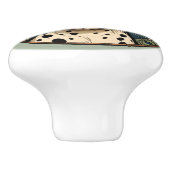 Art Nouveau Gepunktet Chat Keramikknauf (Seitenansicht)