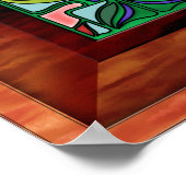 Art Nouveau Gerahmtes Fenster aus festem Glas Poster (Ecke)