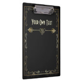 Art Nouveau Gilded on Black Notebook Klemmbrett (Rechts)