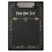 Art Nouveau Gilded on Black Notebook Klemmbrett (Vorderseite)