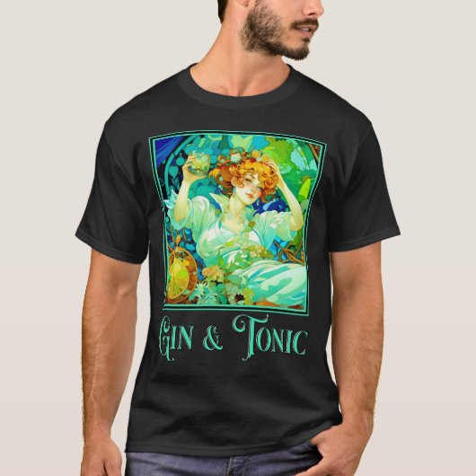 Art Nouveau Gin & Tonic T-Shirt (Vorderseite)