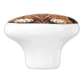 Art Nouveau Ginger Cat Keramikknauf (Seitenansicht)