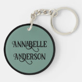 Art Nouveau Ginger Cat Personalize Schlüsselanhänger (Rückseite)