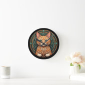 Art Nouveau Ginger Cat Runde Wanduhr (Zuhause)