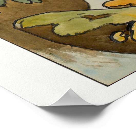 Art Nouveau Glass Alphonse Mucha Poster (Ecke)