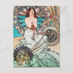 Art Nouveau Goddess Feiertagspostkarte