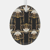 Art Nouveau: Gold Black Ornament Aus Glas (Vorderseite Rechts)