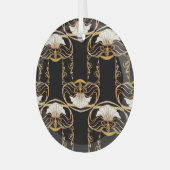 Art Nouveau: Gold Black Ornament Aus Glas (Vorderseite links)