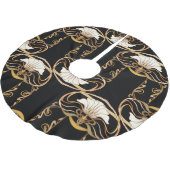 Art Nouveau: Gold Black Polyester Weihnachtsbaumdecke (Schrägansicht)