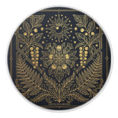 Art Nouveau Gold Botanical Celestial Illustration  Keramikknauf (Vorderseite)