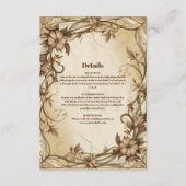 Art Nouveau Gold Botanische Hochzeit Begleitkarte (Vorderseite)