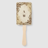 Art Nouveau Gold Botanische Hochzeit Fächer (Vorderseite)