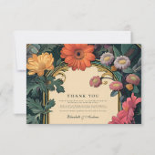 Art Nouveau Gold Frame Wedding Dankeskarte (Vorderseite)