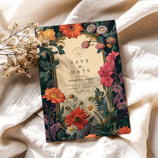 Art Nouveau Gold Frame Wedding Save The Date