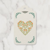 Art Nouveau Gold Green Botanic Gift Tag Geschenkanhänger (Rückseite)